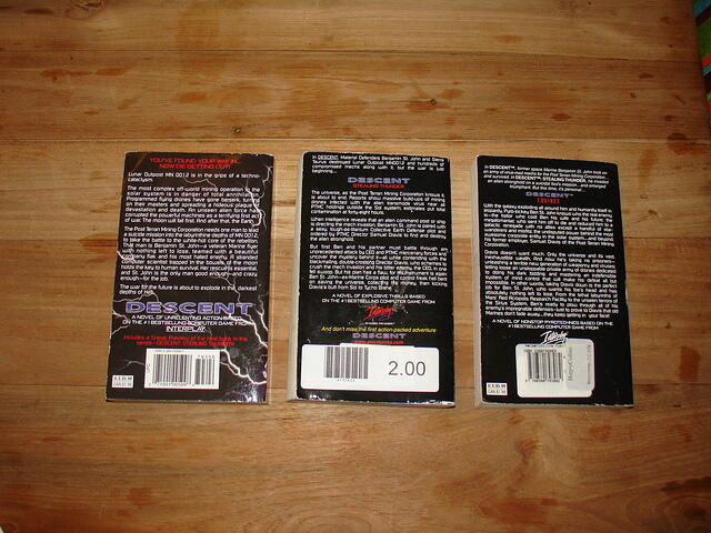 The 3 Descent books of Peter Telep rear