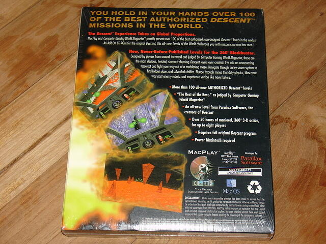Descent Levels Of The World MAC PLAY Sealed rear