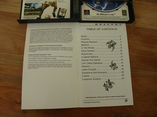 Descent for PS1 Rare Long Box Edition Manual Table of Contents.JPG
