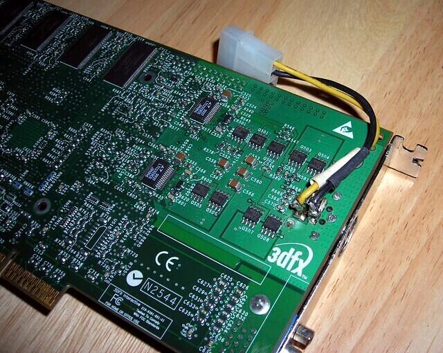 3dfx Voodoo 5 6000 AGP 128MB Rev.A1 1500 Octa fan card's internal power hookup
