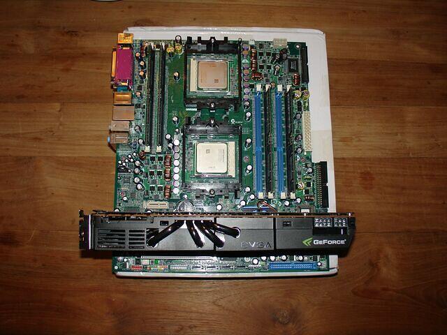 ASUS K8N DL + EVGA GTX 480 mounted