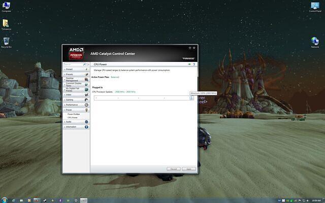 Opteron 6140 Speed settings tab