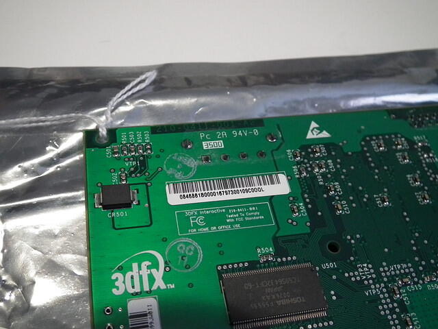 3dfx Voodoo5 5500 AGP x4 64MB Rev.A2 3500 PCB Date