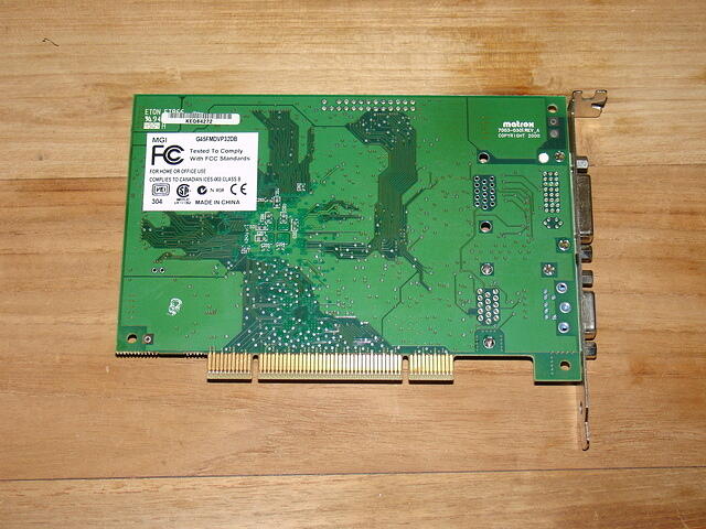 Matrox Millenium G450 PCI 32MB SGDDR Rev.A 4904 rear