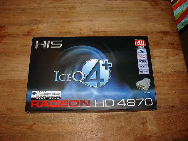 HIS Radeon HD 4870 ICEQ4+ PCI-E 1024MB 256Bit GDDR5 Rev.A2 0915 Box top
