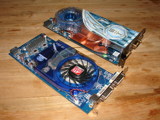 HD 3850 ICEQ3 Turbo AGP & Sapphire HD 3850 AGP top angled