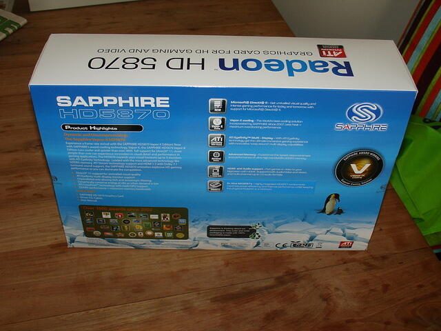 Sapphire ATi Radeon HD 5870 Vapor-X Edition PCI-E 1024MB 256Bit GDDR5 Rev.A1 0948 Box rear