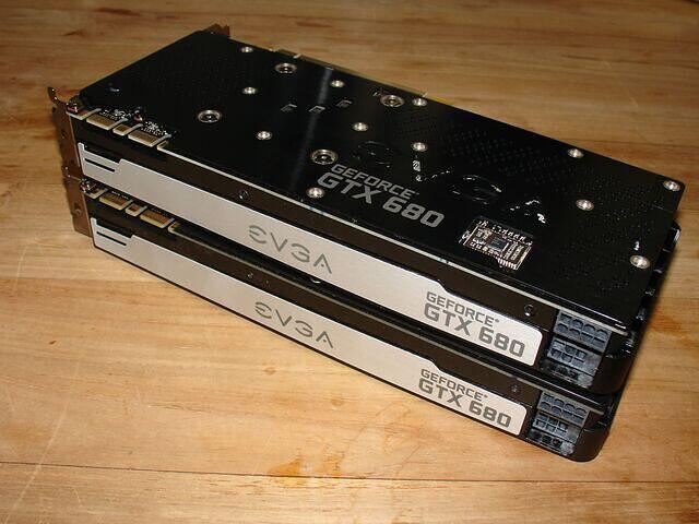 EVGA GTX 680 SC SE 2GB's stacked