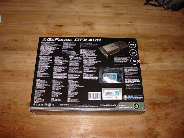 EVGA GeForce GTX 480 Box rear