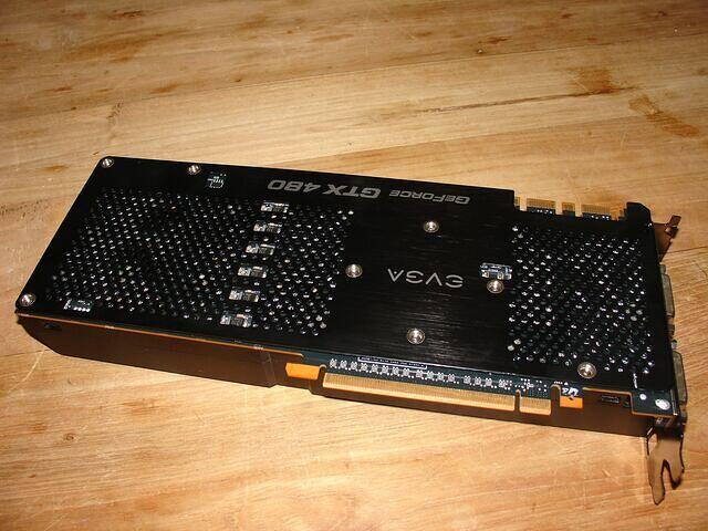 EVGA GTX 480 backplate installed