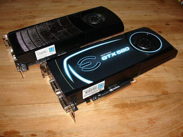 EVGA GTX 480 & 580 SCE top angled