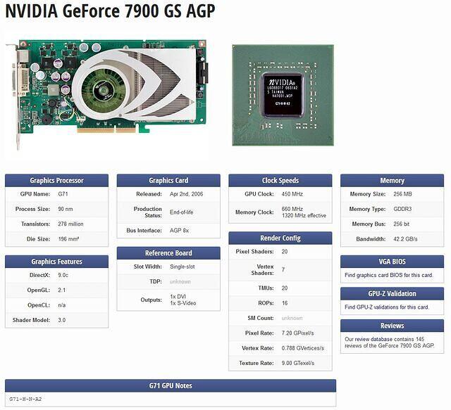 NVIDIA GeForce 7900 GS AGP 512MB