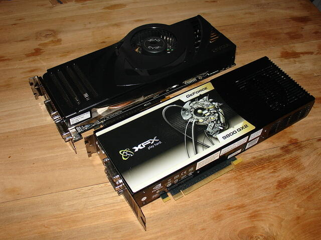 EVGA 8800U SCE & Pine XFX 9800 GX2 XXXE top