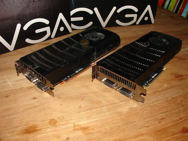 2x EVGA GTX 480's Top Angled