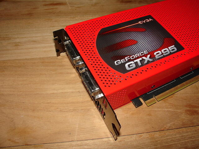 EVGA GeForce GTX 295 Red Edition "Golden Sample" PCI-E 1792MB 896Bit GDDR3 Rev.A1 1509 headshot