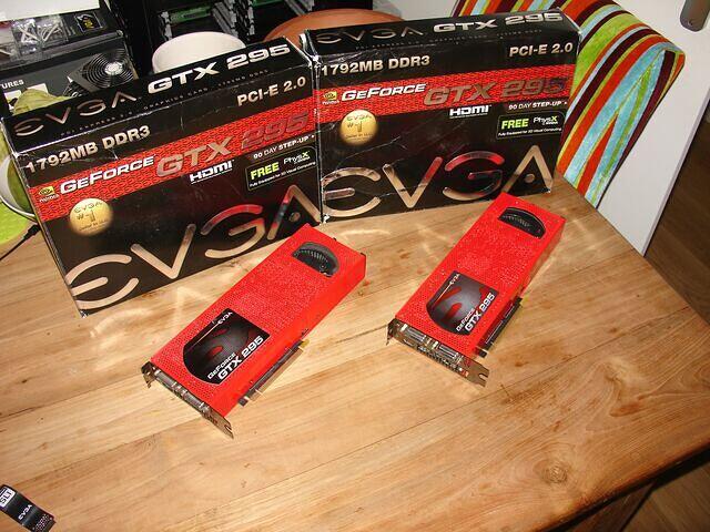 2x EVGA GTX 295 RE USA + Boxes