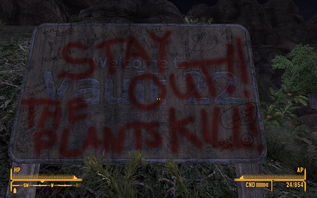 Vault 22 Welcome sign