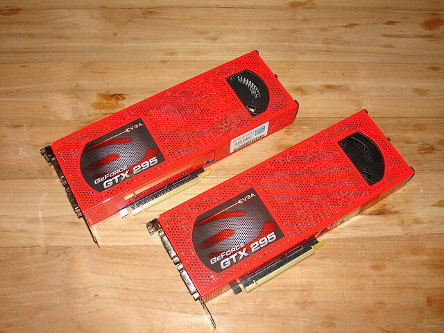 The GTX 295 RE cards a