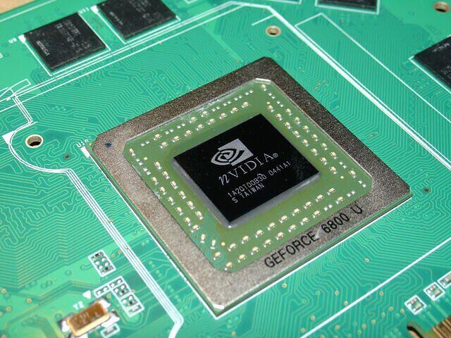 NVIDIA NV40 GeForce 6800 Ultra GPU Rev.A1 0441 closeup