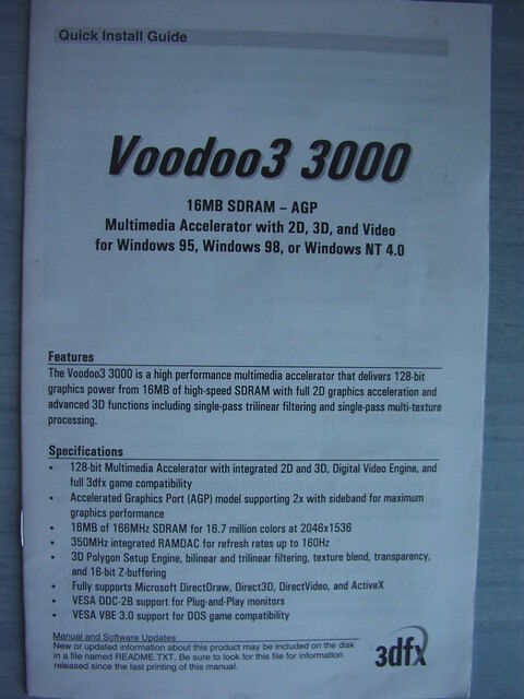 User Manual - voodoo 3 3000