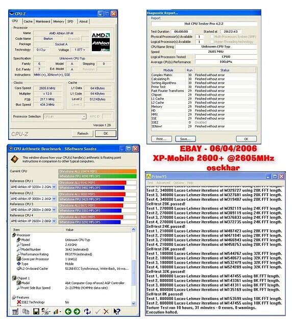 Ebay - XP-M 2600+ (2) @2605MHz