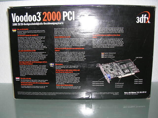 Voodoo 3 2000 pci box back